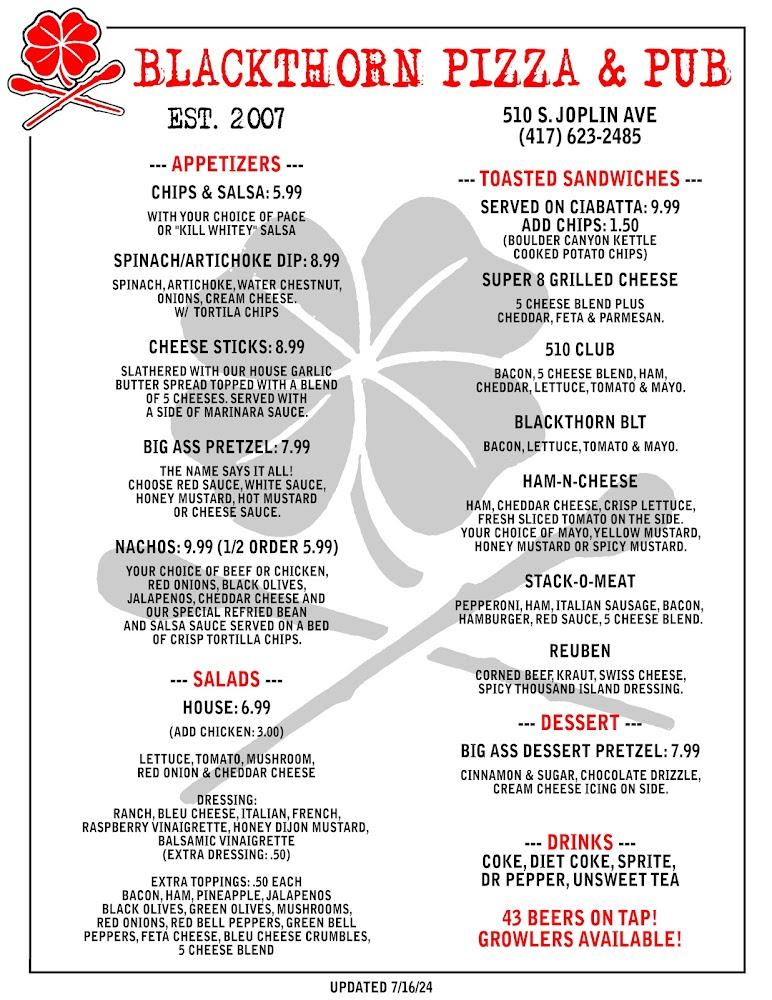 Blackthorn Pizza & Pub 9" The Real McCoy